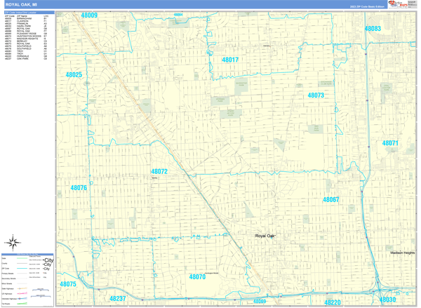 Royal Oak City Digital Map Basic Style